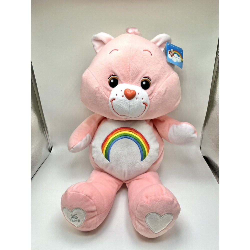 New with Tags 23" Care Bear Plush Cheer Bear Pink Rainbow Large Jumbo 25 Years